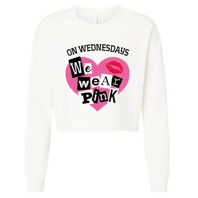 On Wednesday We Wear Pink Funny Valentine Cropped Pullover Crew