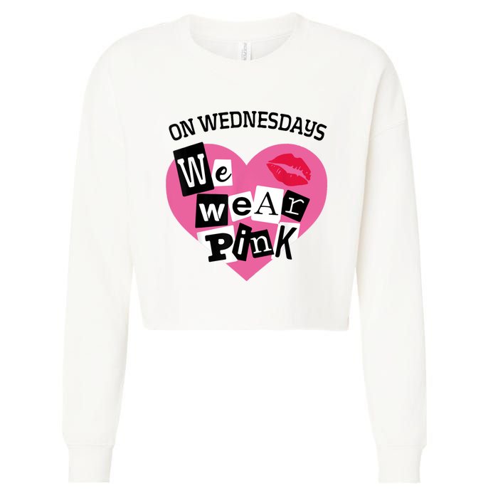 On Wednesday We Wear Pink Funny Valentine Cropped Pullover Crew