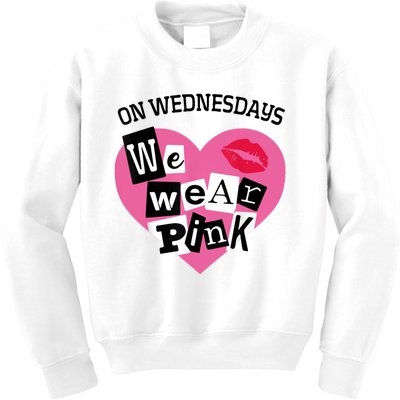 On Wednesday We Wear Pink Funny Valentine Kids Sweatshirt