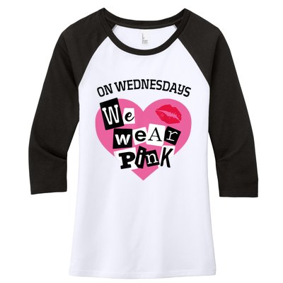 On Wednesday We Wear Pink Funny Valentine Women's Tri-Blend 3/4-Sleeve Raglan Shirt