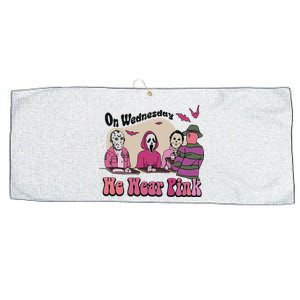 On Wednesday We Wear Pink Halloween Large Microfiber Waffle Golf Towel