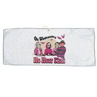 On Wednesday We Wear Pink Halloween Large Microfiber Waffle Golf Towel