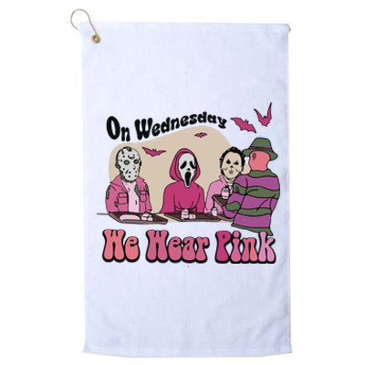 On Wednesday We Wear Pink Halloween Platinum Collection Golf Towel