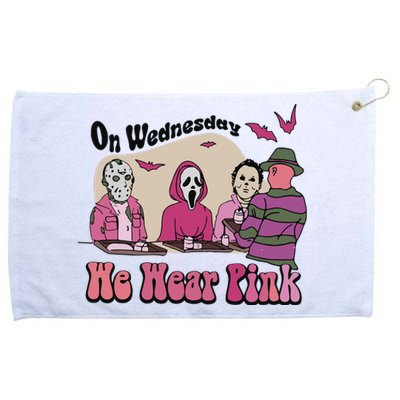 On Wednesday We Wear Pink Halloween Grommeted Golf Towel