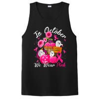 October We Wear Pink Pumpkin Ghost Halloween Breast Cancer PosiCharge Competitor Tank