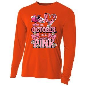 October We Wear Breast Cancer Awareness Postal Worker Cooling Performance Long Sleeve Crew