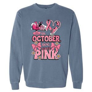 October We Wear Breast Cancer Awareness Postal Worker Garment-Dyed Sweatshirt