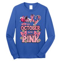 October We Wear Breast Cancer Awareness Postal Worker Long Sleeve Shirt