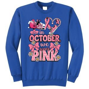 October We Wear Breast Cancer Awareness Postal Worker Tall Sweatshirt