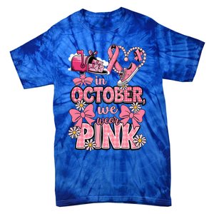 October We Wear Breast Cancer Awareness Postal Worker Tie-Dye T-Shirt