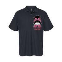 October We Wear Pink Hairbun Breast Cancer Awareness Softstyle Adult Sport Polo