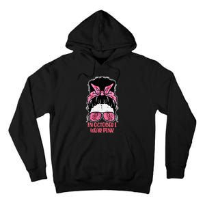 October We Wear Pink Hairbun Breast Cancer Awareness Tall Hoodie