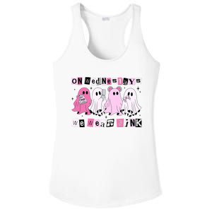 On Wednesday We Wear Cute Pink_ Ghost Halloween Ladies PosiCharge Competitor Racerback Tank