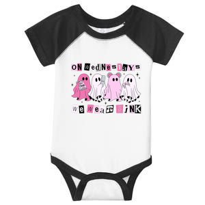 On Wednesday We Wear Cute Pink_ Ghost Halloween Infant Baby Jersey Bodysuit