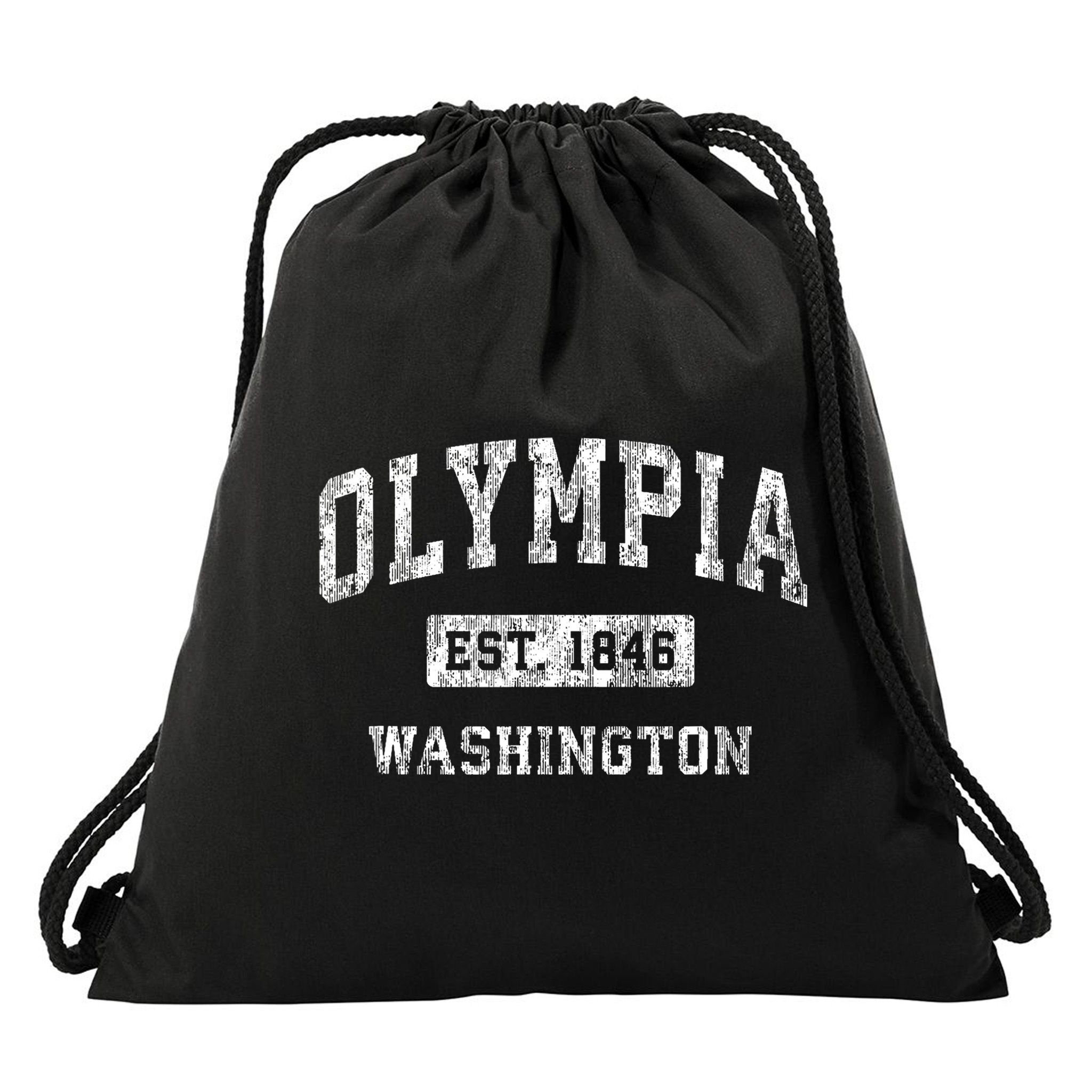 Olympia Washington Wa Vintage Established Sports Drawstring Bag
