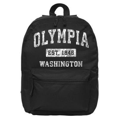 Olympia Washington Wa Vintage Established Sports 16 in Basic Backpack