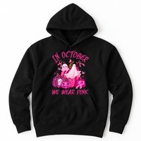 October We Wear Pink Pumpkin Ghost Halloween Breast Cancer Hoodie