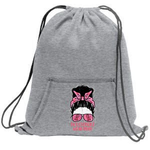 October We Wear Pink Hairbun Breast Cancer Awareness Sweatshirt Cinch Pack Bag