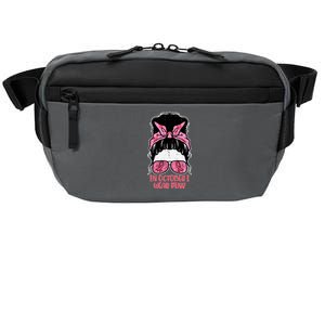 October We Wear Pink Hairbun Breast Cancer Awareness Crossbody Pack