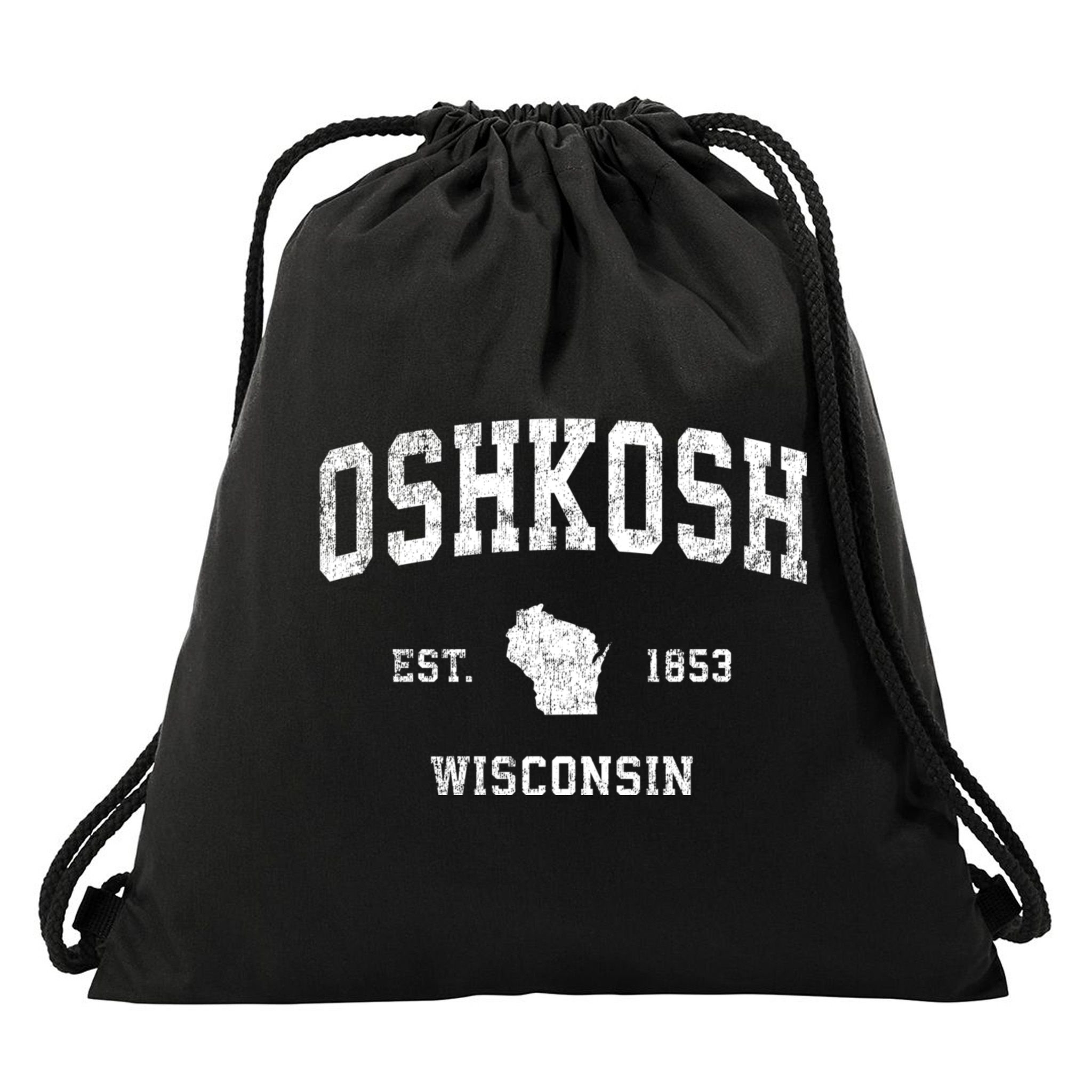 Oshkosh Wisconsin Wi Vintage Established Sports Design Drawstring Bag