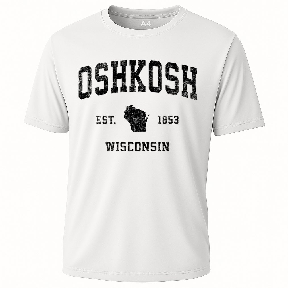 Oshkosh Wisconsin Wi Vintage Established Sports Design Cooling Performance Crew T-Shirt