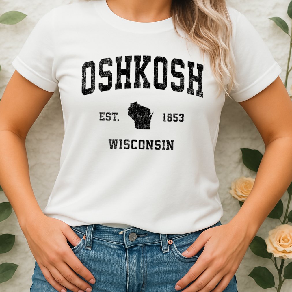 Oshkosh Wisconsin Wi Vintage Established Sports Design Womens T-Shirt
