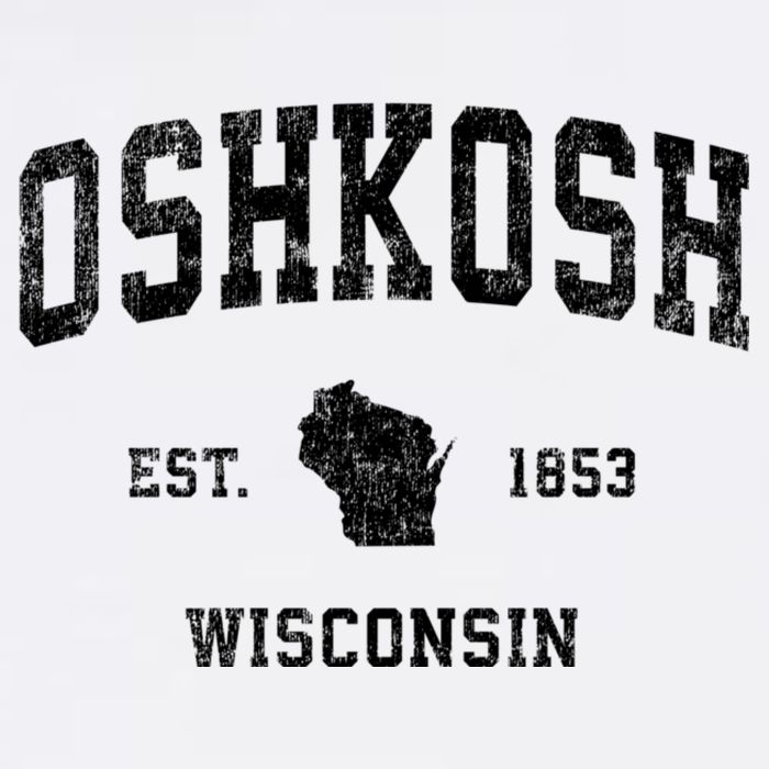 Oshkosh Wisconsin Wi Vintage Established Sports Design Womens T-Shirt