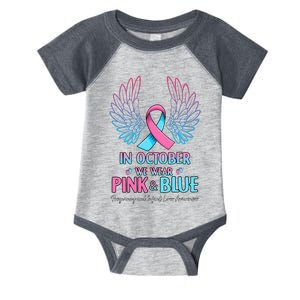 October We Wear Pink Blue Pregnancy Infant Loss Awareness Infant Baby Jersey Bodysuit