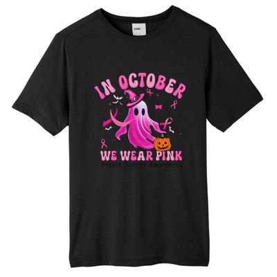 October We Wear Pin.K Breast Cancer Awareness Halloween Ghost Tall Fusion ChromaSoft Performance T-Shirt