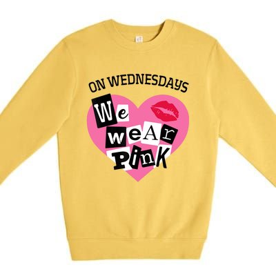 On Wednesday We Wear Pink Funny Valentine Premium Crewneck Sweatshirt