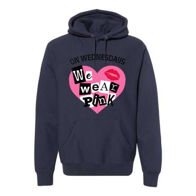 On Wednesday We Wear Pink Funny Valentine Premium Hoodie