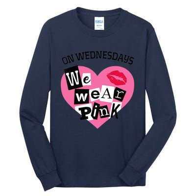 On Wednesday We Wear Pink Funny Valentine Tall Long Sleeve T-Shirt