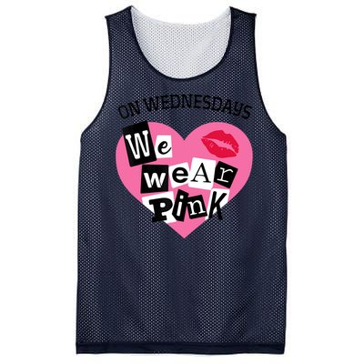 On Wednesday We Wear Pink Funny Valentine Mesh Reversible Basketball Jersey Tank