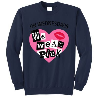 On Wednesday We Wear Pink Funny Valentine Tall Sweatshirt