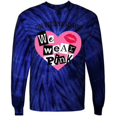 On Wednesday We Wear Pink Funny Valentine Tie-Dye Long Sleeve Shirt