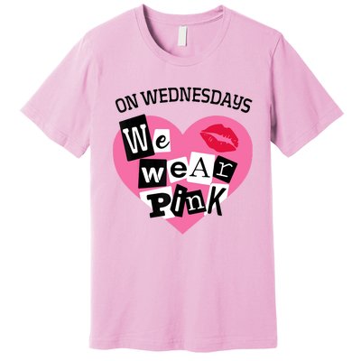 On Wednesday We Wear Pink Funny Valentine Premium T-Shirt