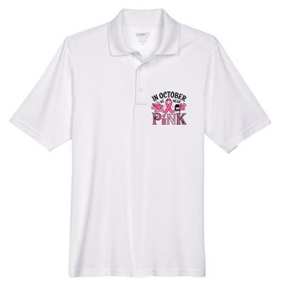 October We Wear Breast Cancer Awareness Postal Worker Men's Origin Performance Pique Polo