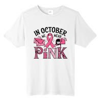 October We Wear Breast Cancer Awareness Postal Worker Tall Fusion ChromaSoft Performance T-Shirt