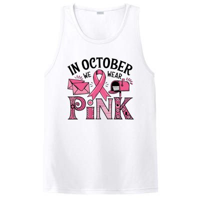 October We Wear Breast Cancer Awareness Postal Worker PosiCharge Competitor Tank