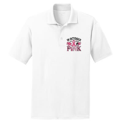 October We Wear Breast Cancer Awareness Postal Worker PosiCharge RacerMesh Polo