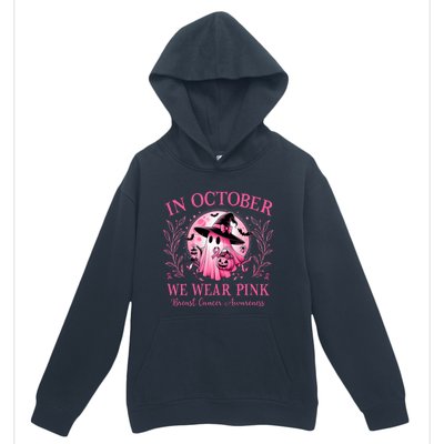 October We Wear Breast Cancer Awareness Halloween Ghost Urban Pullover Hoodie