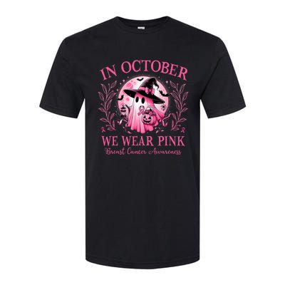 October We Wear Breast Cancer Awareness Halloween Ghost Softstyle CVC T-Shirt