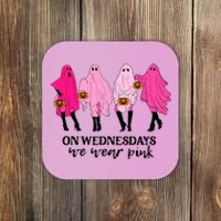 On Wednesday We Wear Pink Ghost Halloween Coaster