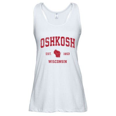 Oshkosh Wisconsin Wi Vintage Sports Ladies Essential Flowy Tank