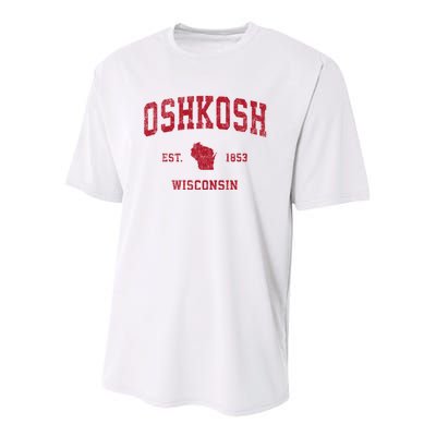 Oshkosh Wisconsin Wi Vintage Sports Youth Performance Sprint T-Shirt