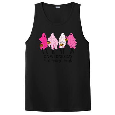 On Wednesday We Wear Pink Ghost Halloween Breast Cancer PosiCharge Competitor Tank