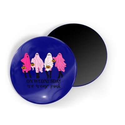 On Wednesday We Wear Pink Ghost Halloween Breast Cancer Magnet