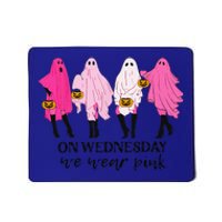 On Wednesday We Wear Pink Ghost Halloween Breast Cancer Mousepad