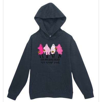 On Wednesday We Wear Pink Ghost Halloween Breast Cancer Urban Pullover Hoodie