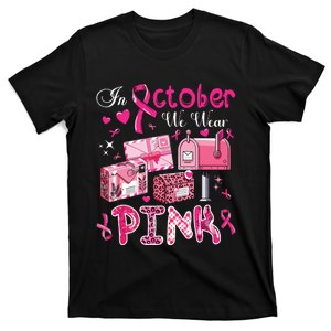 October We Wear Breast Cancer Awareness Postal Worker T-Shirt